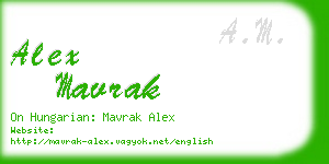 alex mavrak business card